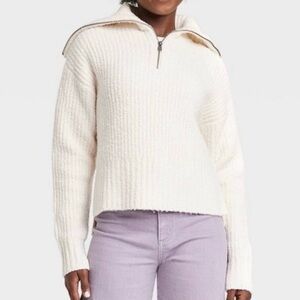 Target Universal Thread Cream Quarter Zip Sweater